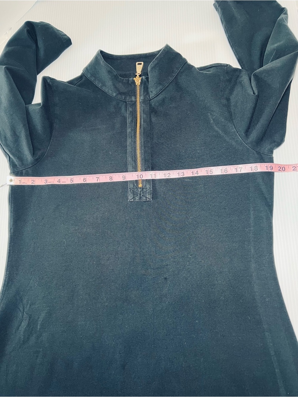 Spartina 449 Nora Black Half‑Zip Long Sleeve Performance Dress with Gold Zip L - Picture 6 of 14